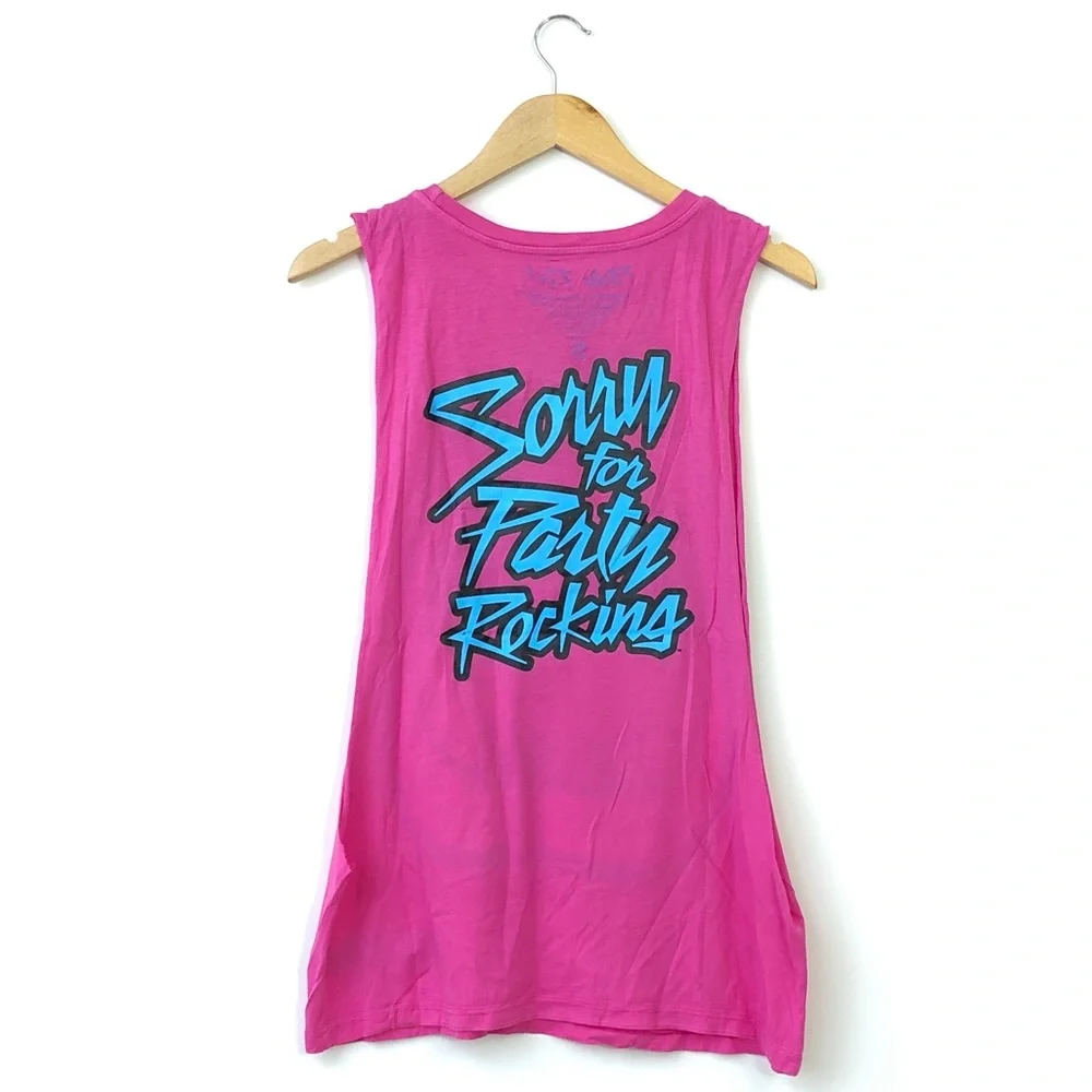 Party Rock Crew LMFAO Sorry For Party Rocking Dropped Armhole Muscle Gym Shirt S - Picture 2 of 8